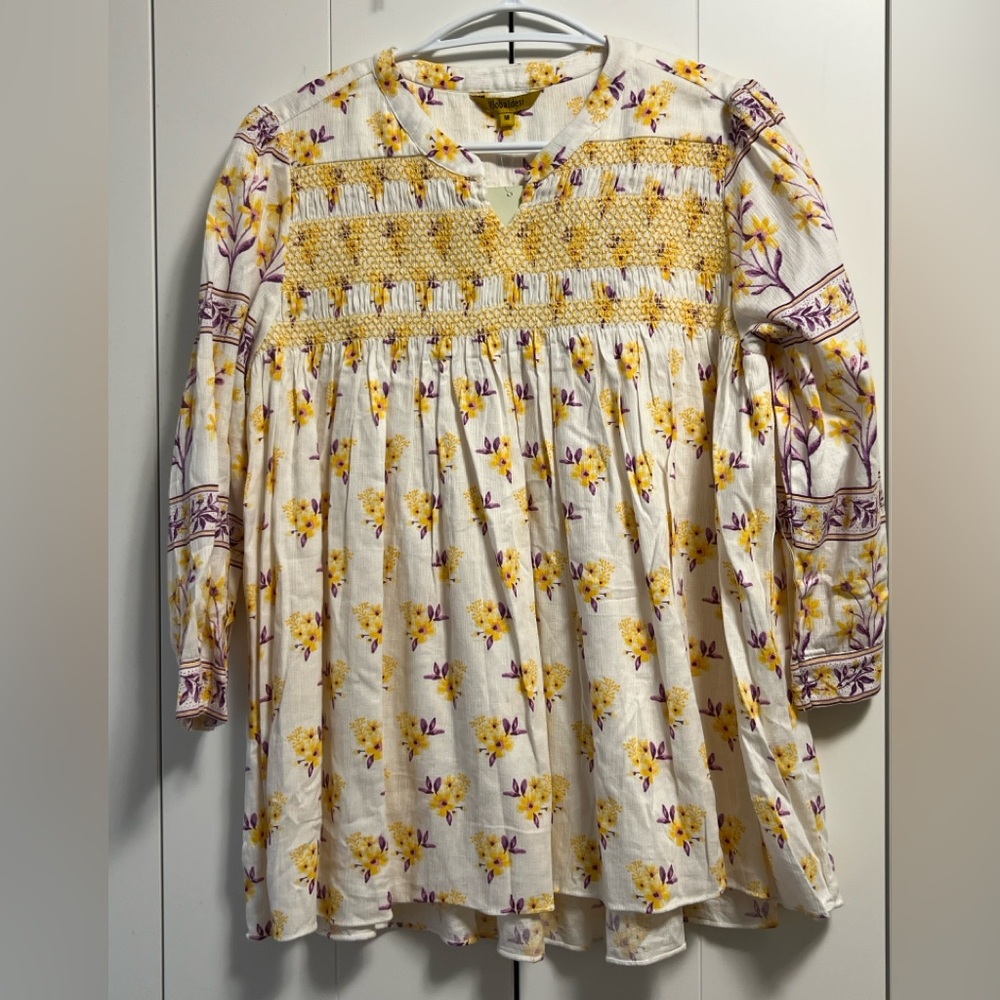 NWT Globaldesi Blouse bohemian cotton blend size M